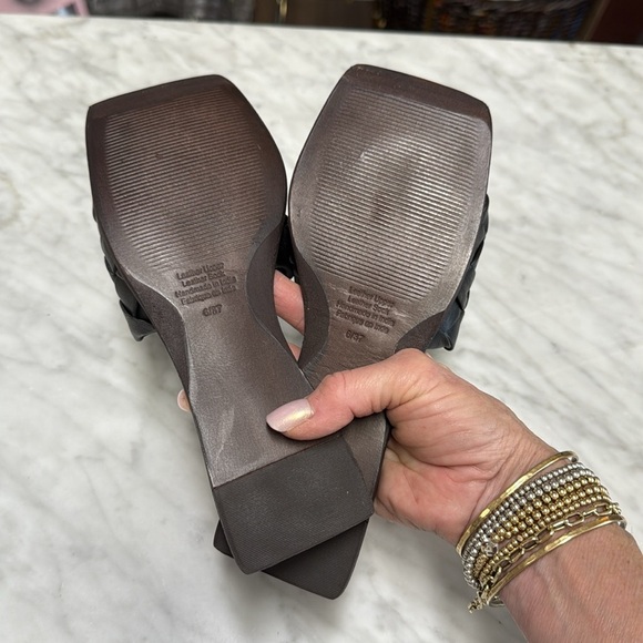 Sam Edelman Black Leather Woven SLip On Flats Size 37 - Picture 7 of 8